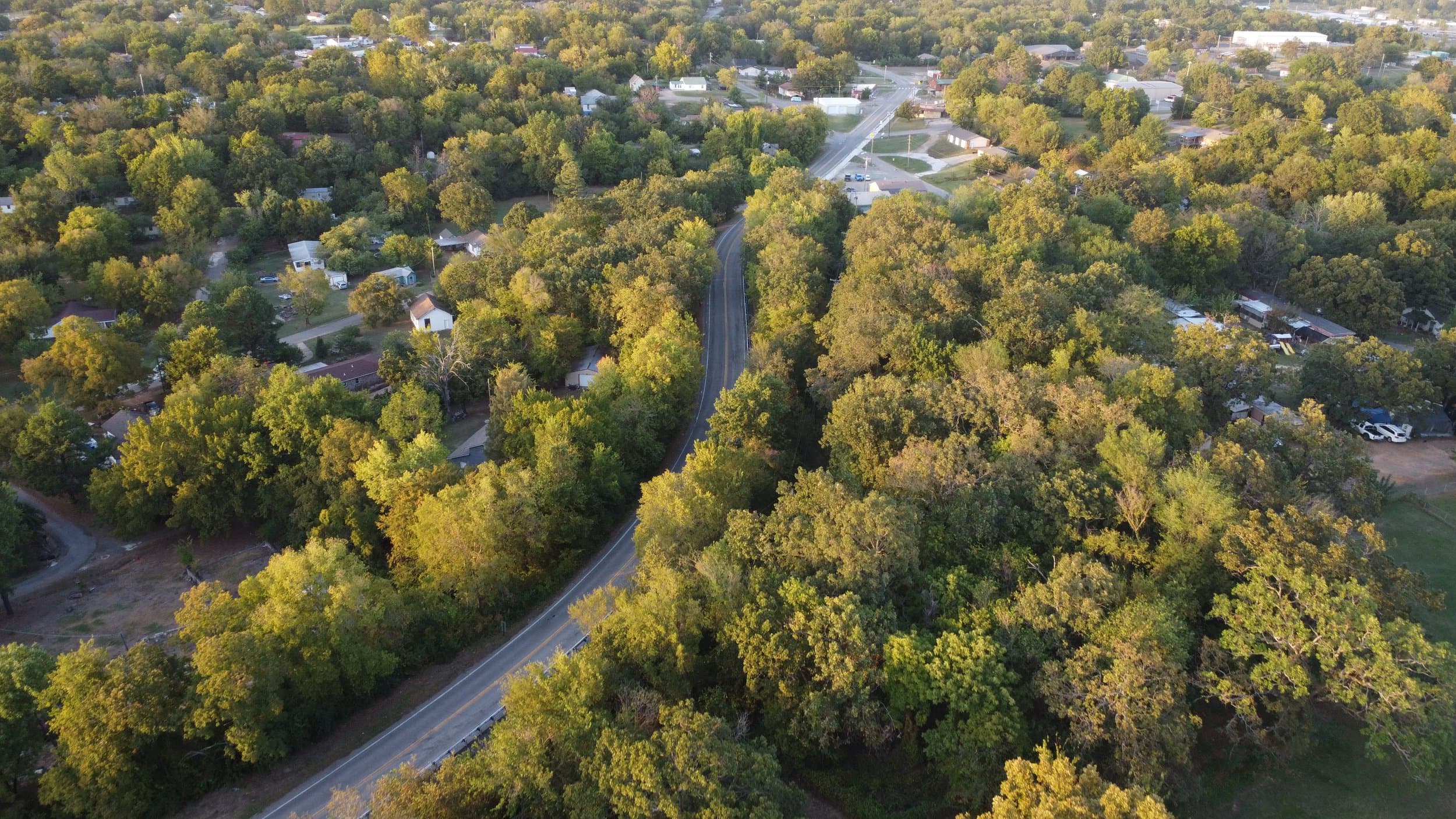 Aerial view of the Town of Arkoma